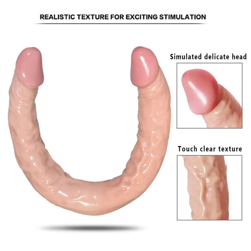 16.5in Flexible Double Dildo Long U Shape For Gay Lesbian