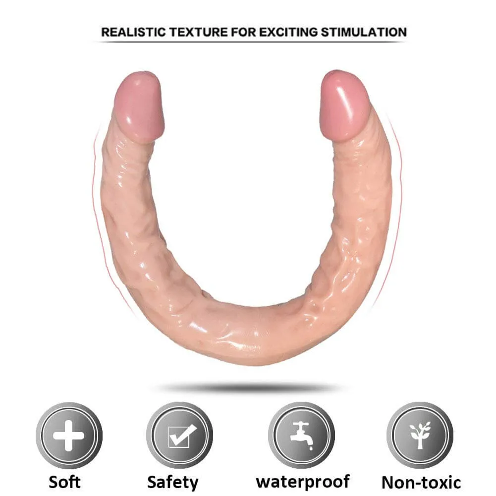 16.5in Flexible Double Dildo Long U Shape For Gay Lesbian