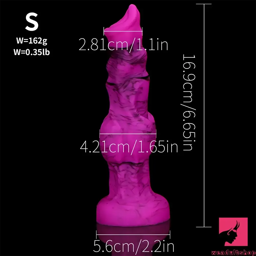 6.65in 7.63in 8.3in 9.25in 10.03in Fantasy Dog Knot Silicone Real Dildo