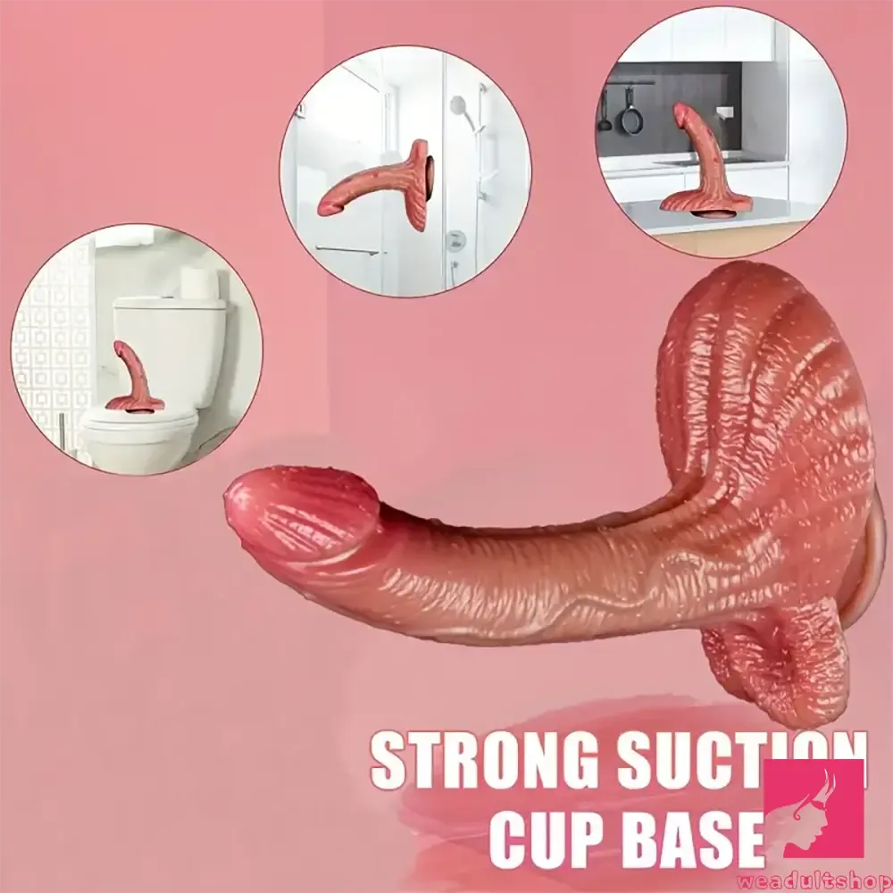 8.26in Soft Real Big Looking Silicone Women Dildo For Hand-Free Anal Play