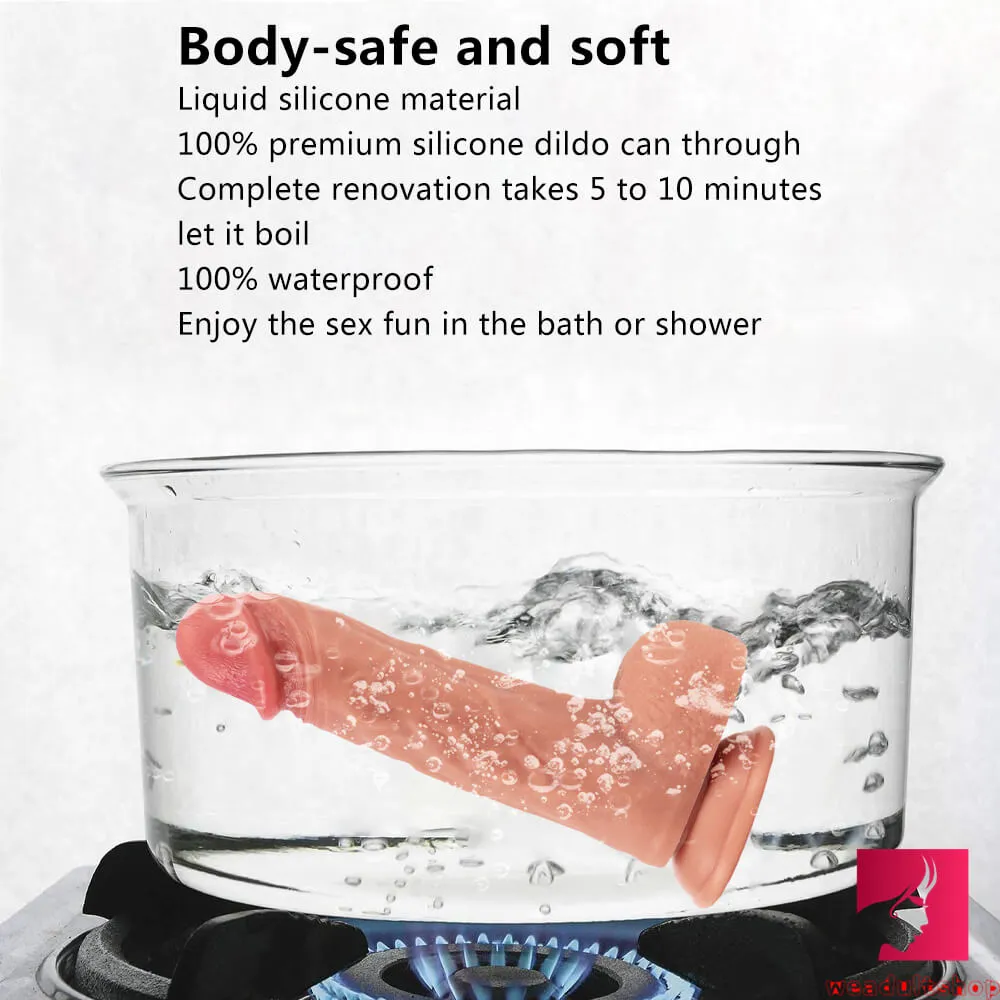 8.26in Soft Silicone Skin Feeling Lifelike Double Layer Dildo Toy