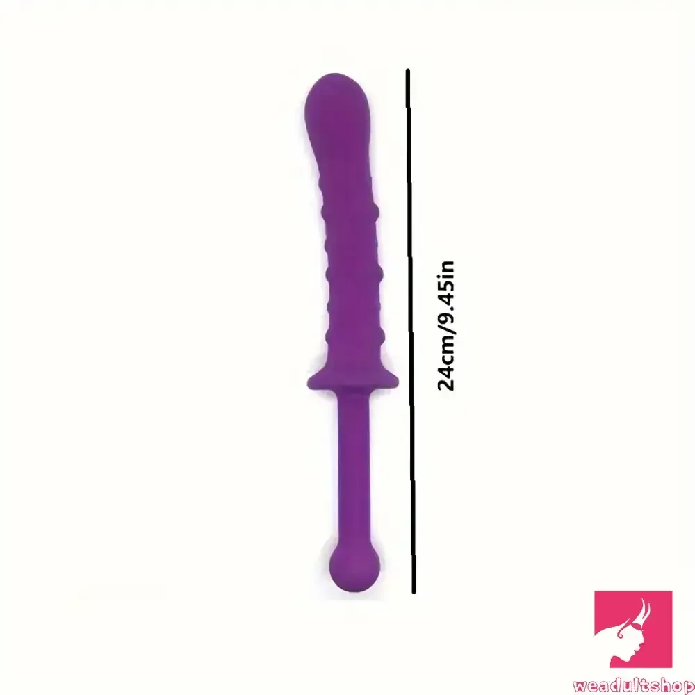 9.45in Unisex Soft Silicone Big Spiked Dildo With Handle For Love Toy