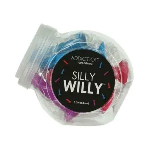 Addiction Silly Willy Mini Dong Bowl Silicone 12-piece Bowl Pink. Blue. Purple