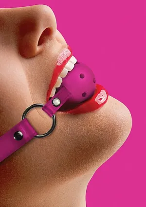 Ball Gag With Leather Straps - Pink
