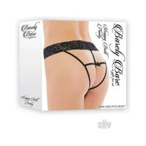 Barely Bare Strappy Butt Panty Black Os