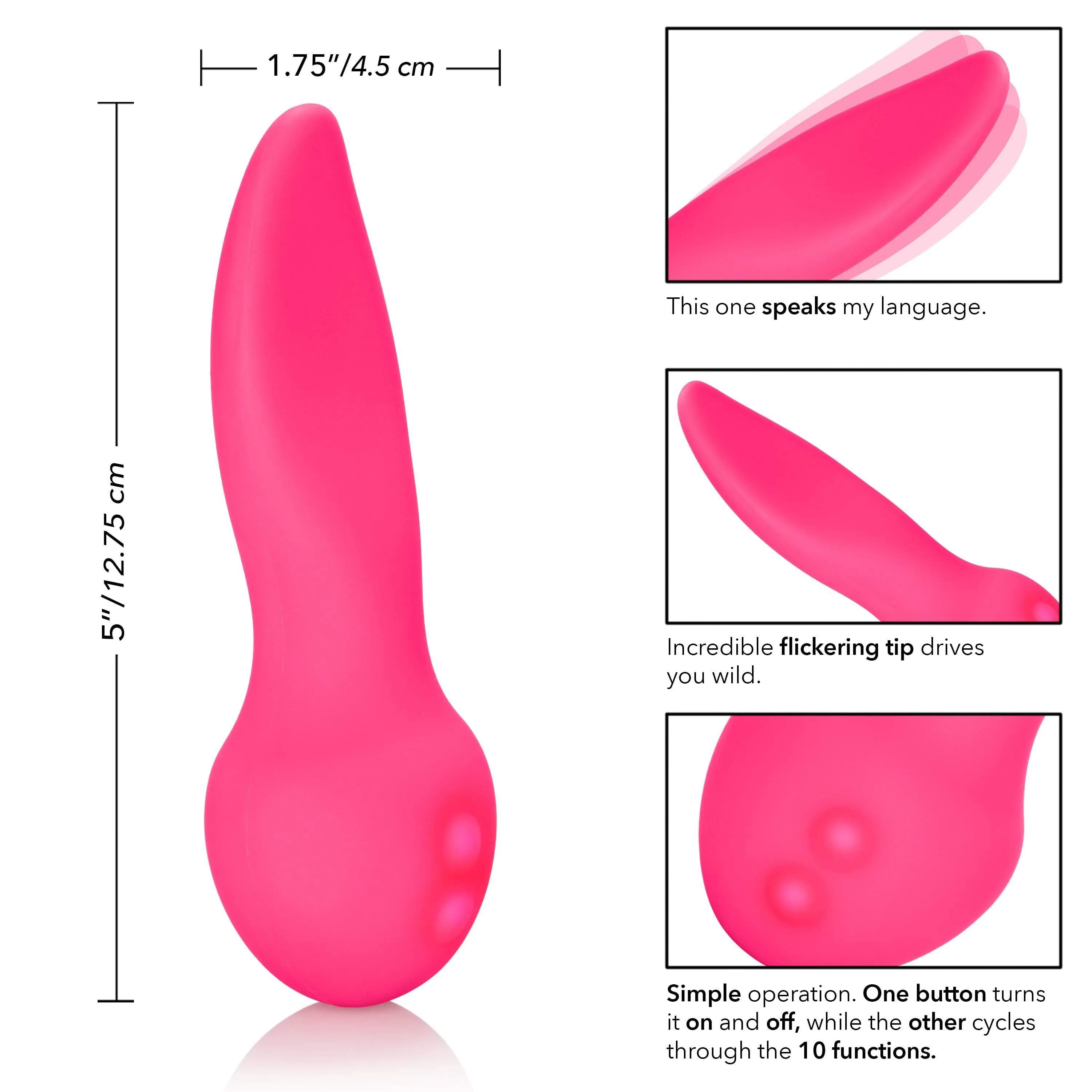 California Exotics - Mini Marvels Silicone Marvelous Flicker Clit Massager (Pink)