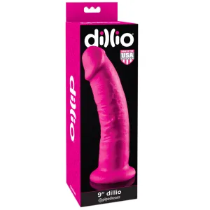 Dillio 9 in. Realistic Dildo With Suction Cup Pink