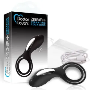 DOCTOR LOVE ZINGER  VIBRATING RECHARGEABLE COCK RING BLACK