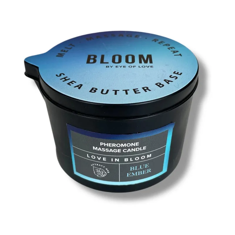 Eye of Love Bloom Pheromone Massage Candle Blue Ember 5 oz.