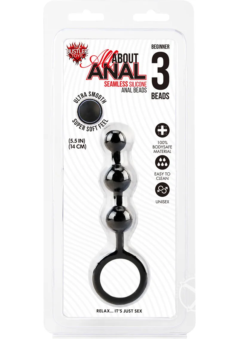 Hustler Anal Beads 3 Balls Black Silicon