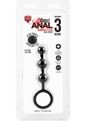 Hustler Anal Beads 3 Balls Black Silicon