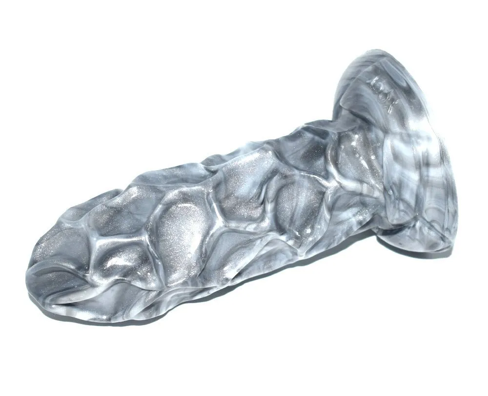 Ice Cream Dildo Sucker Silver Liquid Silicone