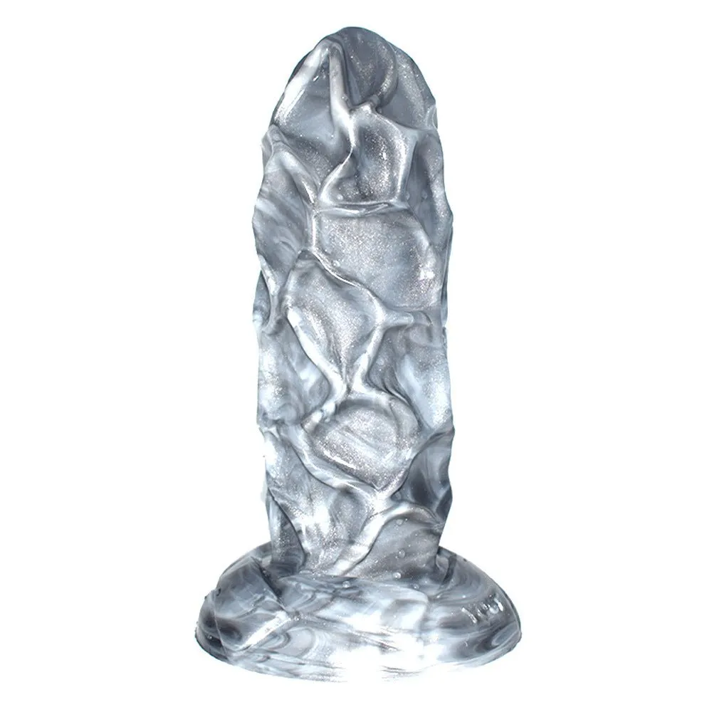 Ice Cream Dildo Sucker Silver Liquid Silicone
