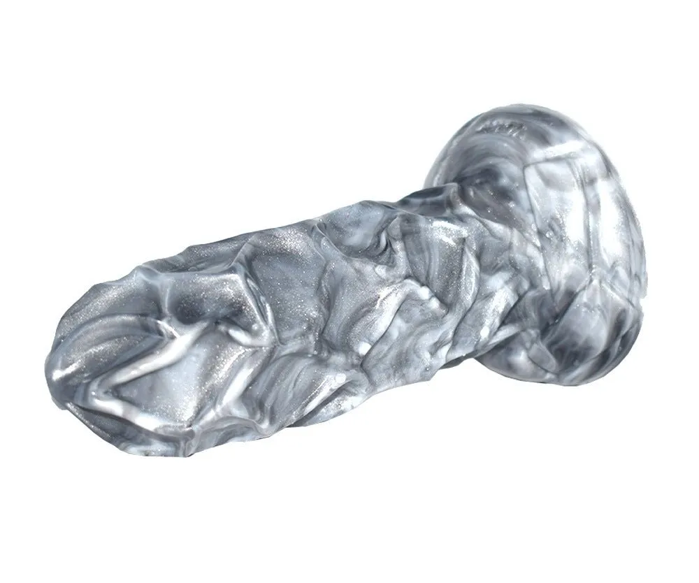 Ice Cream Dildo Sucker Silver Liquid Silicone