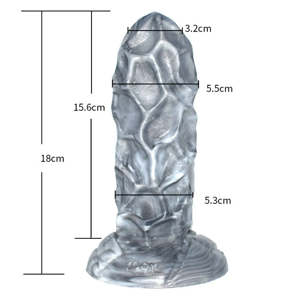 Ice Cream Dildo Sucker Silver Liquid Silicone