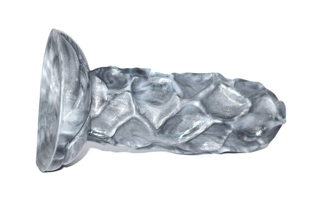 Ice Cream Dildo Sucker Silver Liquid Silicone