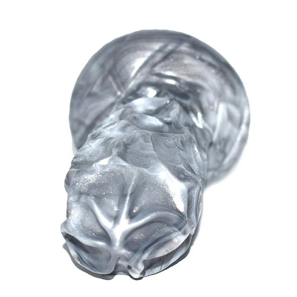 Ice Cream Dildo Sucker Silver Liquid Silicone