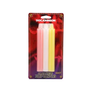 Japanese Drip Candles 3-Pack Pink. White. Yellow