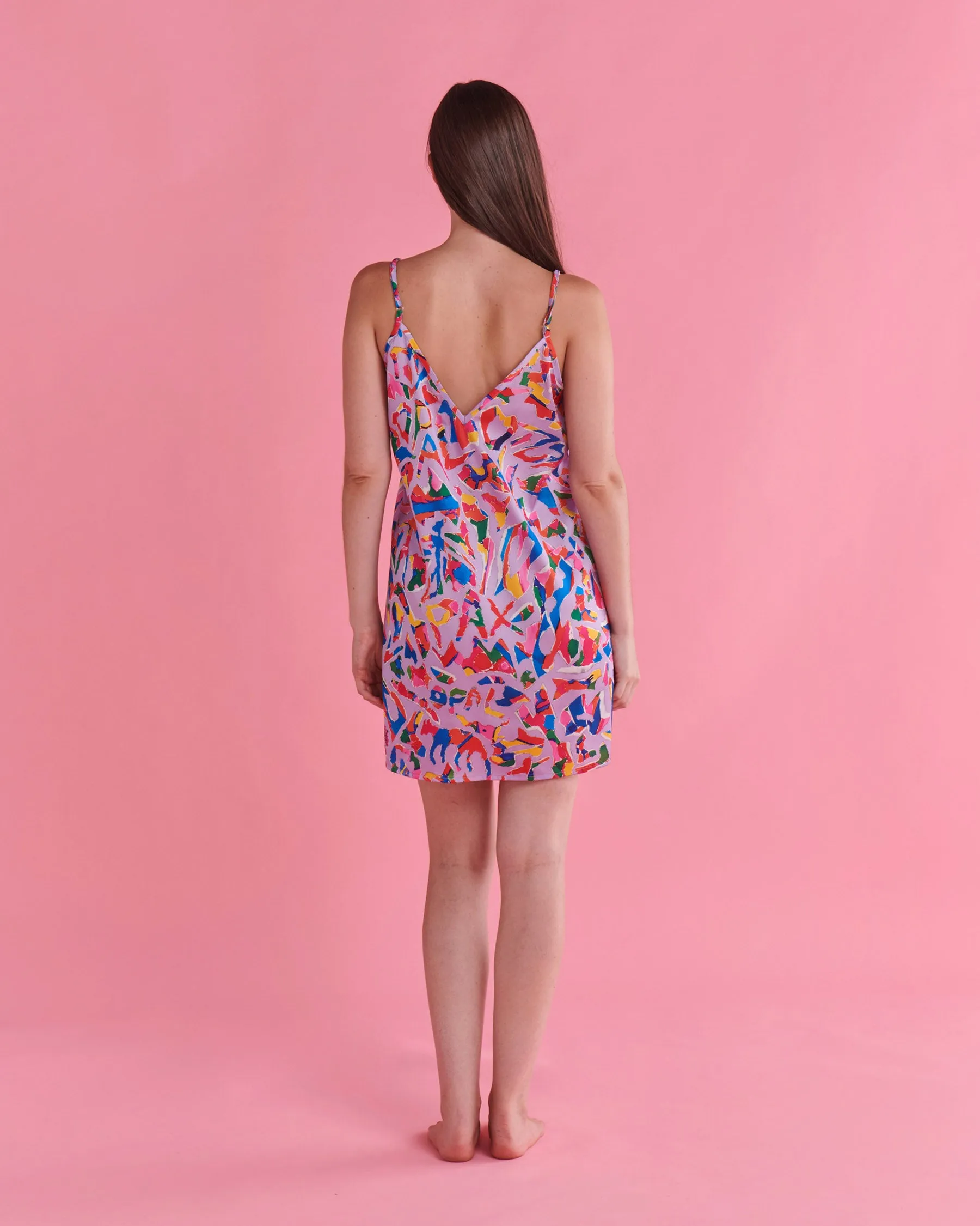 Kip&Co x Jenny Kee Opal Oz Pax Lilac Eco Satin Cami Nightie