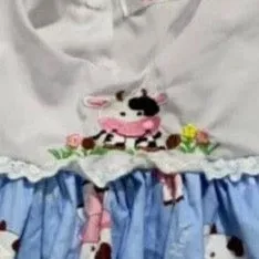 Lil Moo Moo Embroidered Baby Doll Dress