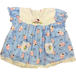 Lil Moo Moo Embroidered Baby Doll Dress