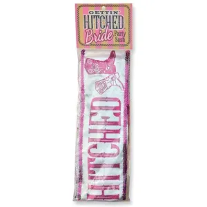 Little Genie - Gettin' Hitched Bride Party Sash (White)