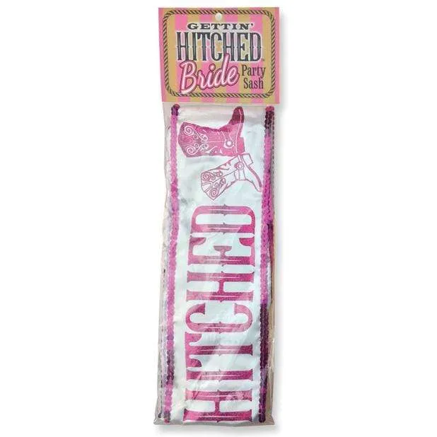 Little Genie - Gettin' Hitched Bride Party Sash (White)