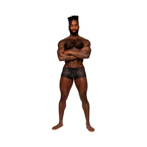 Male Power Sassy Lace Mini Short Sheer Pouch Black S
