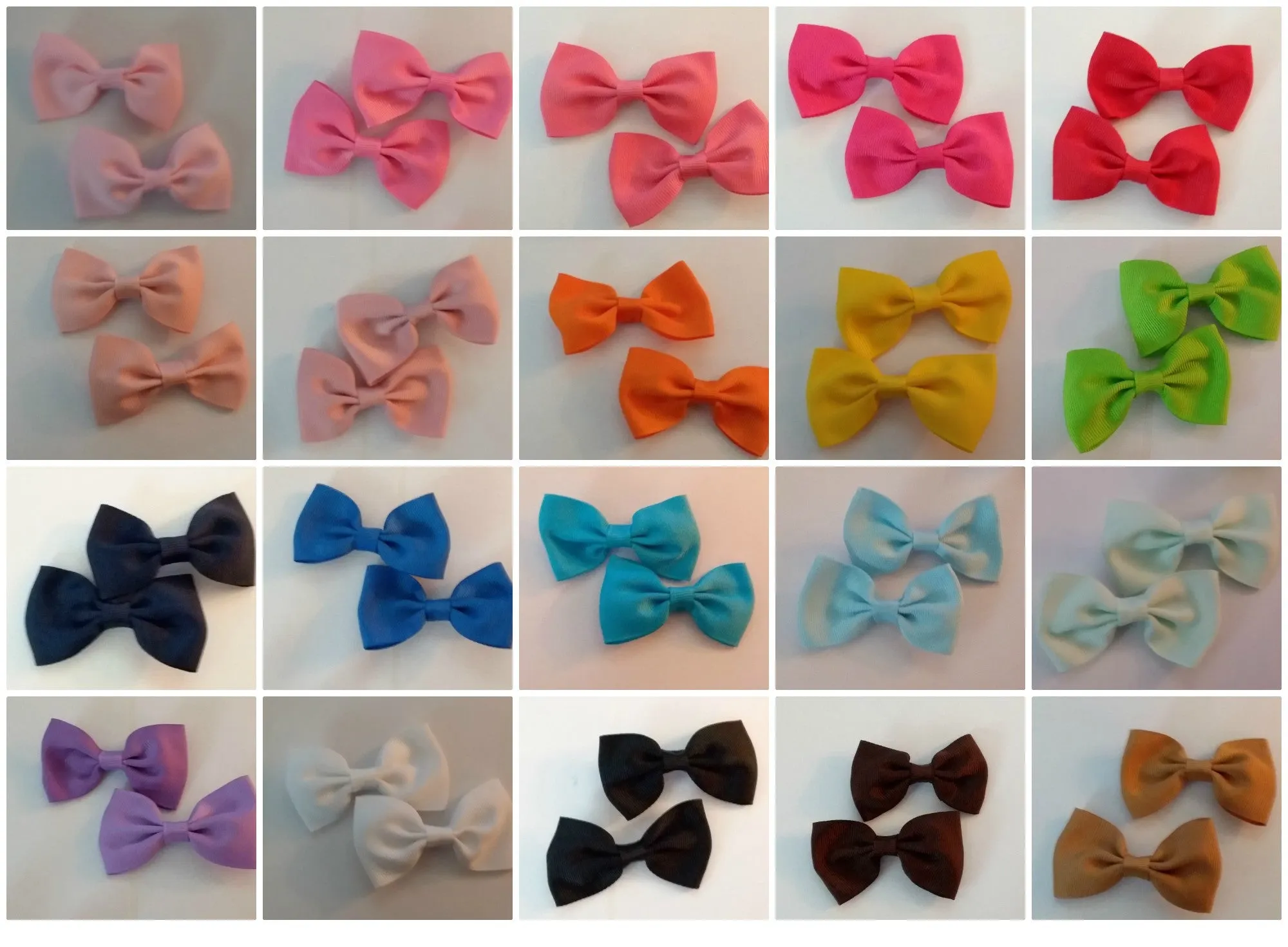 Mini Solid Color 2pc 2.5 Hair Bows Set
