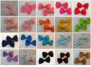 Mini Solid Color 2pc 2.5 Hair Bows Set