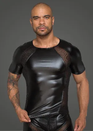 Power Wetlook Men T-shirt With 3D Net