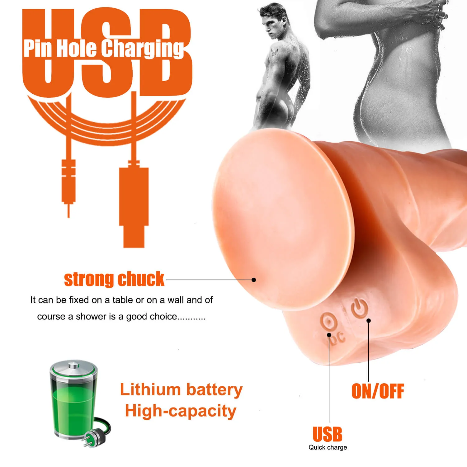 Remote Control Vibration Dildo Soft Silicone Realistic Dildo Sex Toy