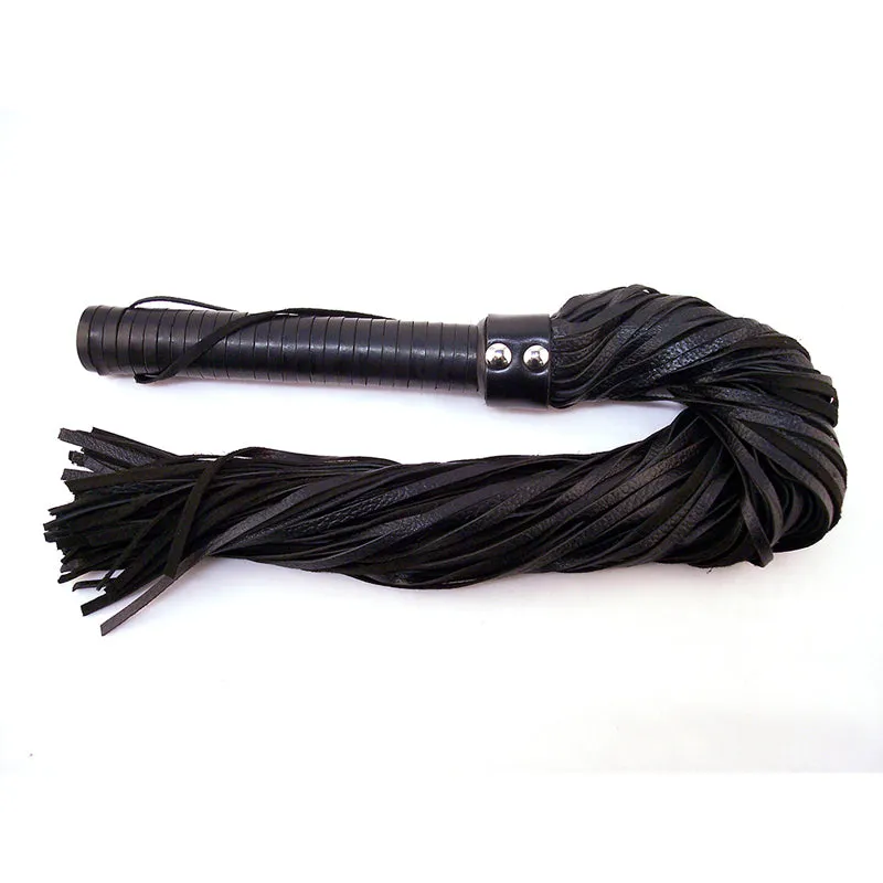 Rouge Flogger. Leather w/Leather Handle Black