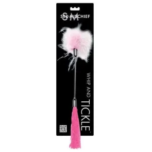 Sex & Mischief - BDSM Whip and Tickle (Pink/White)