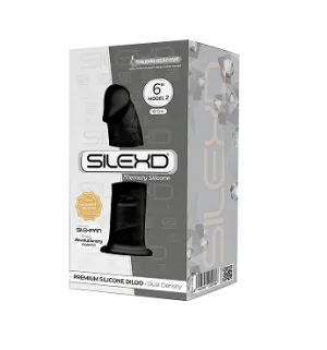Silexd 6 Model 2 Realistic Silicone Dildo Suction Cup Black
