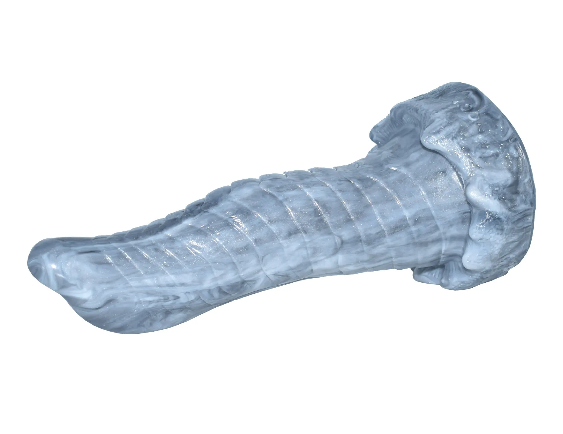 Silver Liquid Silicon Imitation Phoenix Dildo