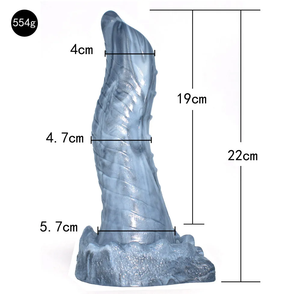 Silver Liquid Silicon Imitation Phoenix Dildo