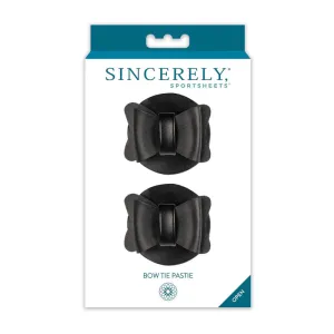 Sincerely. Sportsheets Bow Tie Pasties Black