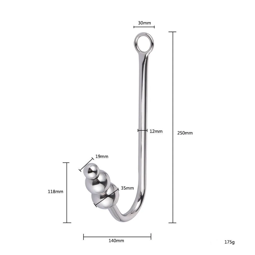 Stainless Steel Anal Hooks With Beads