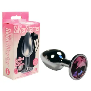 The 9's. The Silver Starter. Bejeweled Stainless Steel Plug Pink