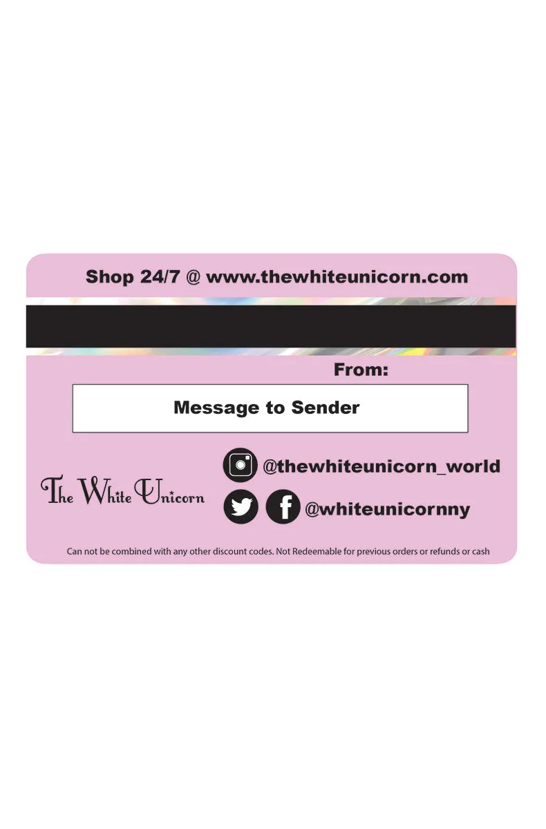 The White Unicorn Gift Card