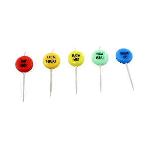 X-Rated Party Candles 5 Colorful  Candles